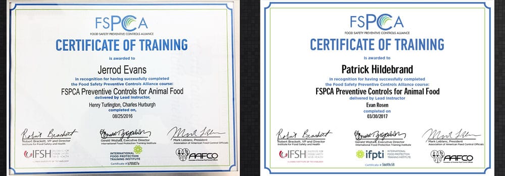 FSPCA-certifications | Quincy Recycle FSPCA Certifications