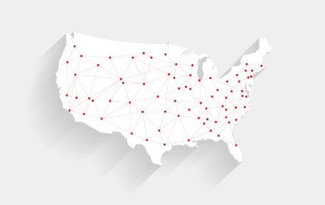 national-network-thumb White map of the use with several red dots connected by red lines across the entire country.
