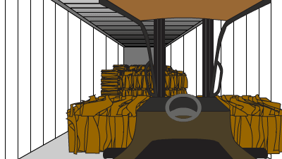 Animated Gif of proper trailer loading by forklift